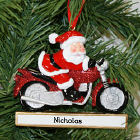 Santa Motorcylin' Personalized Ornament